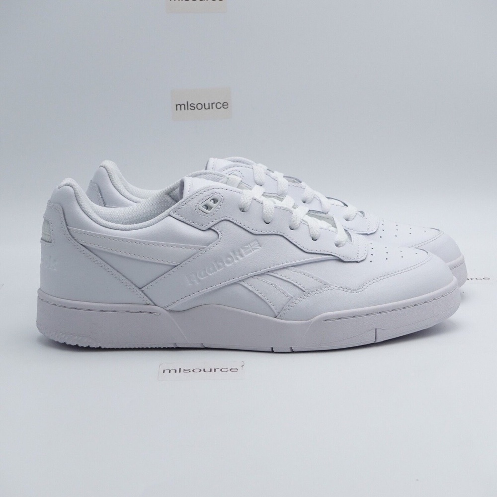 NEW Reebok BB 4000 II Leather Sneakers 100033737 Triple White - Picture 2 of 11